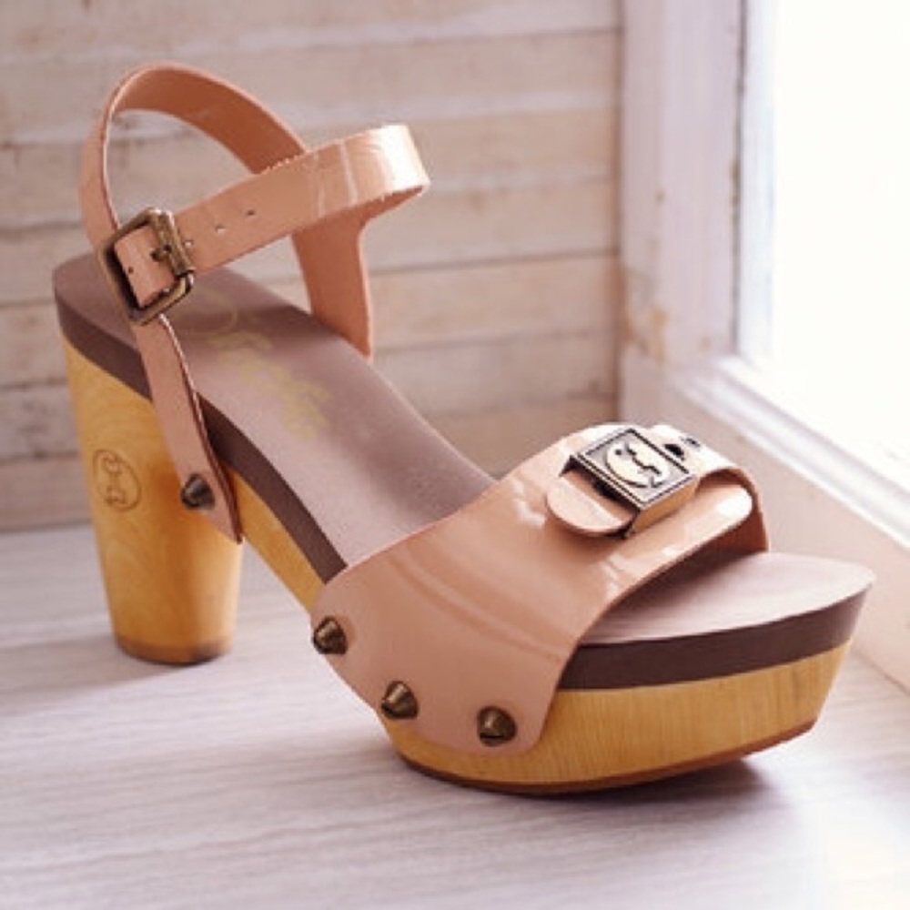 Leather Platform Clog Woodie Sandals - Picture 2 of 5