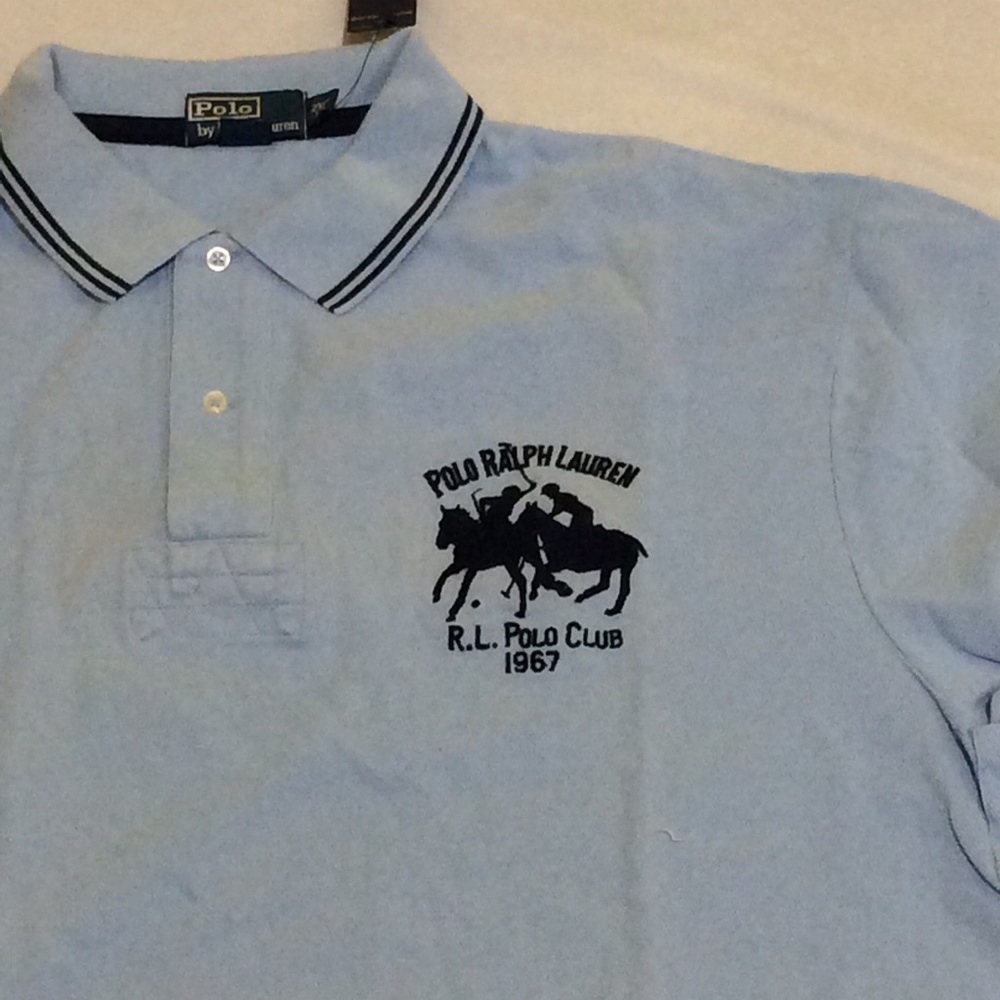 Ralph Lauren Men's Blue Polo Shirt RL Two Horses - Picture 2 of 10
