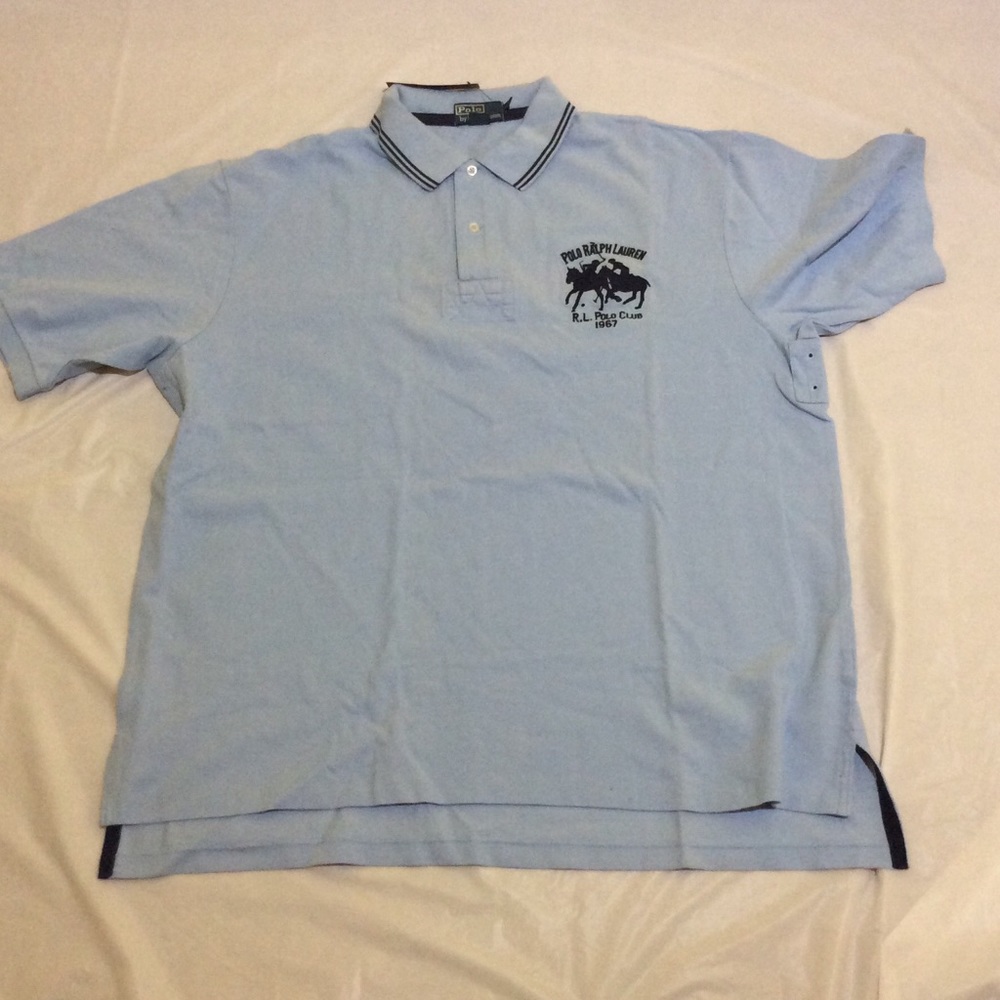 Ralph Lauren Men's Blue Polo Shirt RL Two Horses - Picture 3 of 10