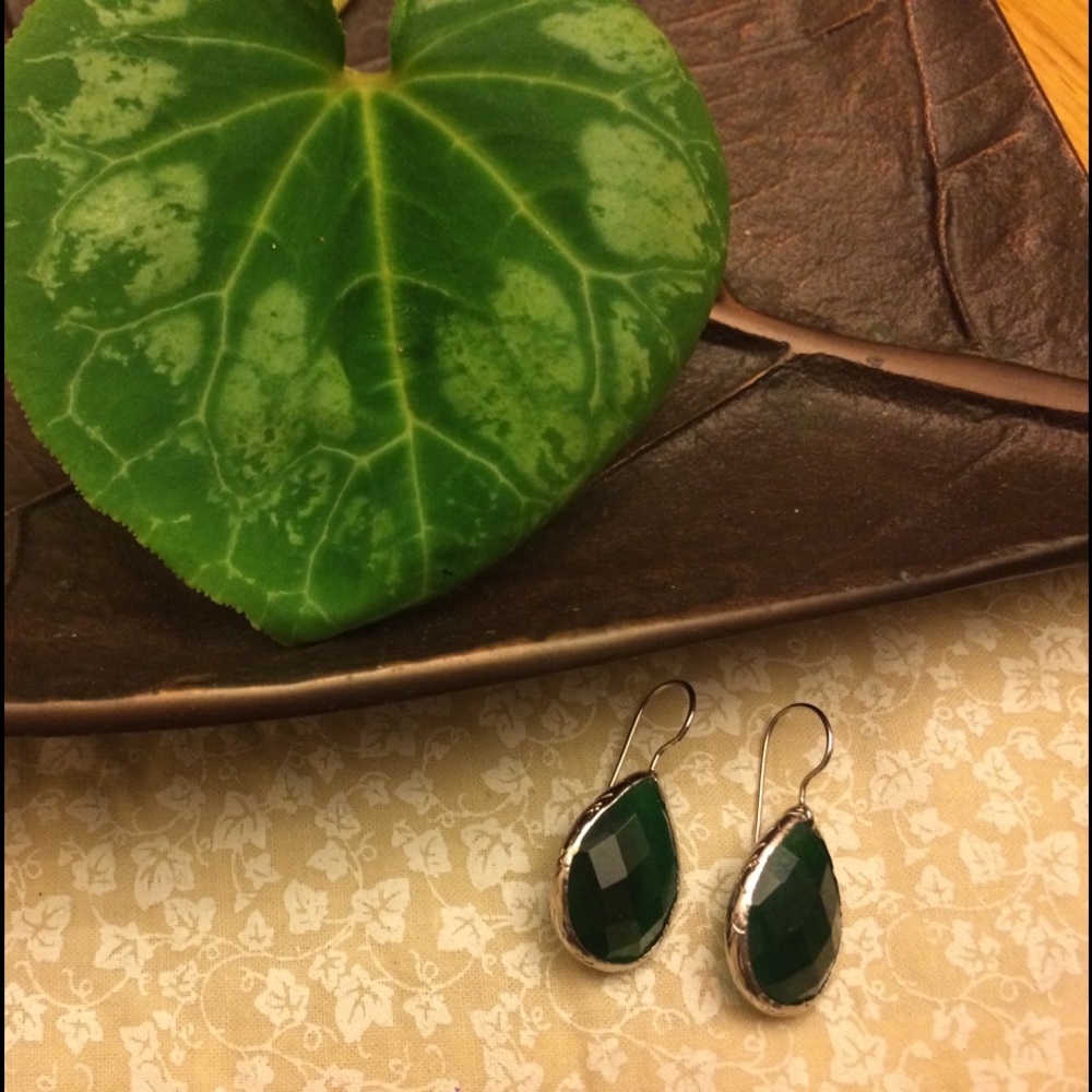 Green Teardrop Earrings