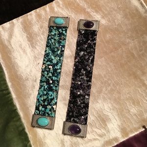 blue howlite and amethyst bracelets!