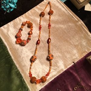 Orange bracelet and necklace set!