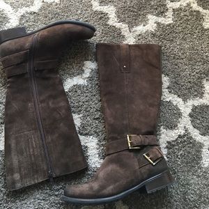 clarks suede knee high boots