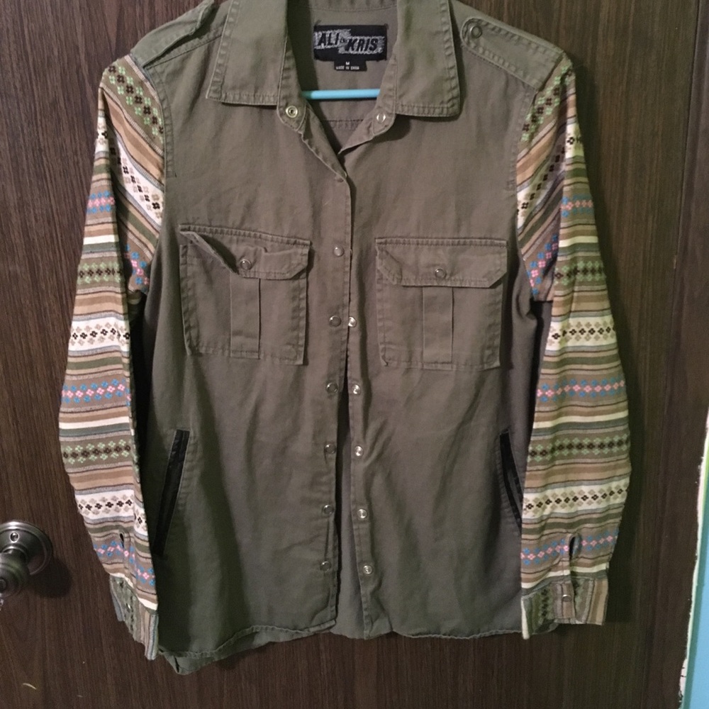Green colorful jacket super cute