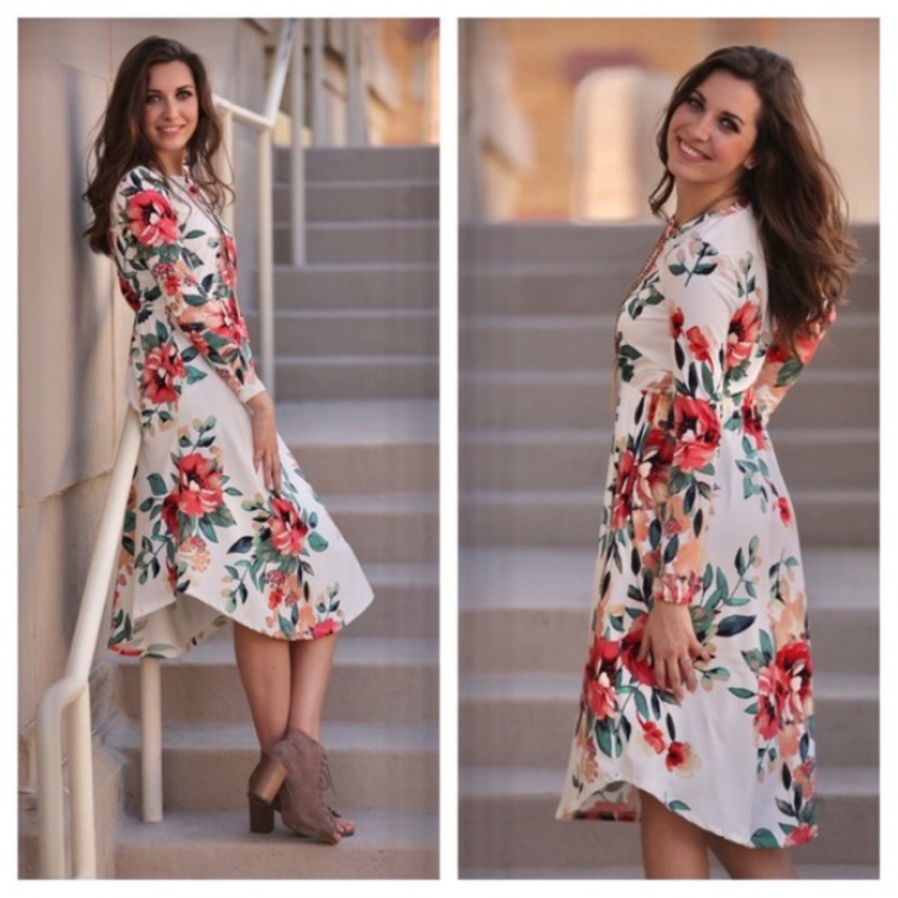 Ivory Floral Dress