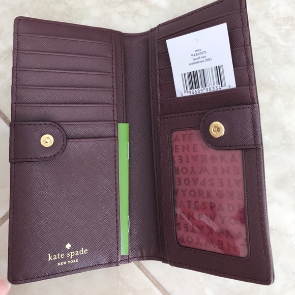 Kate Spade Stacy wallet in mulledwine - Picture 3 of 4