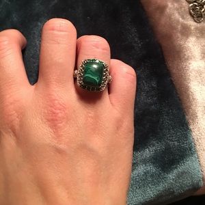 Malachite and Sterling silver ring