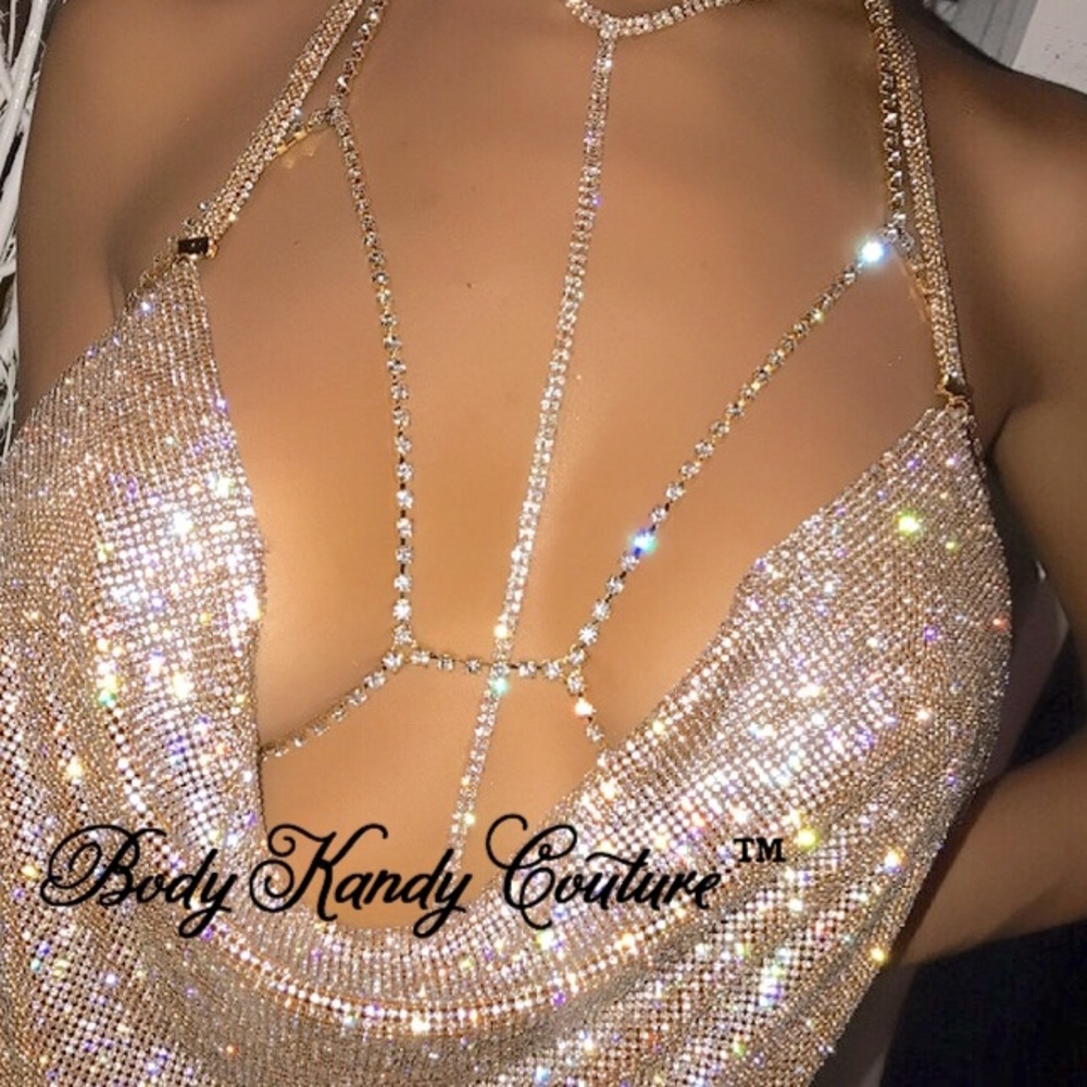 Glam Diamond Bralette Chain Bra Jewelry