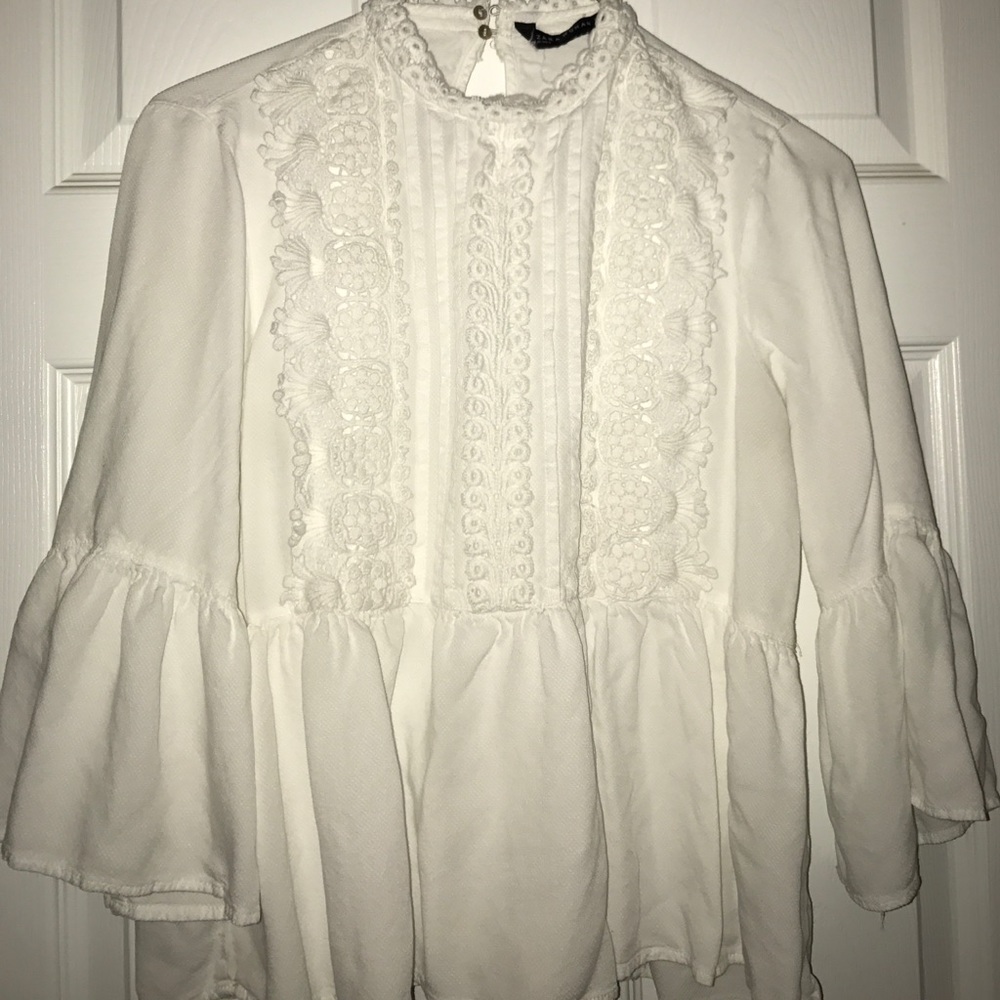 Zara White bell sleep top