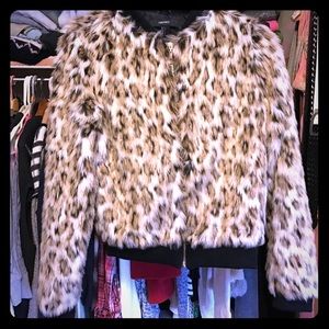 Faux fur cheetah jacket. Brand new !! Never worn!