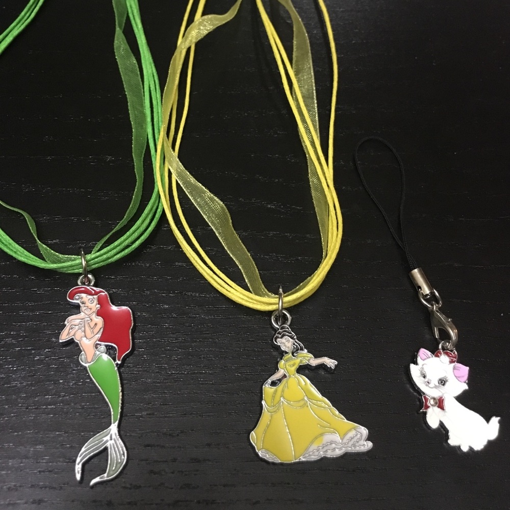 Disney princess necklace Ariel Belle Mermaid cat