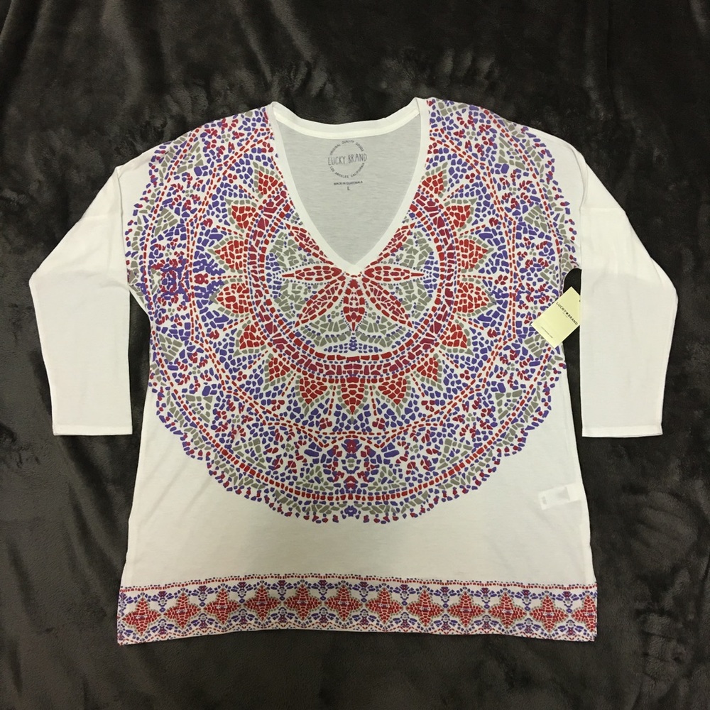 Lucky Brand - Colorfully Cute V-Neck Top