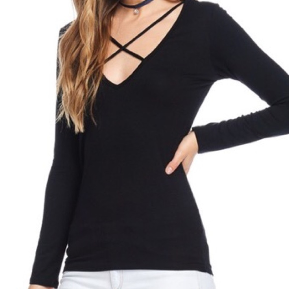 LAST // Black Strappy X Top