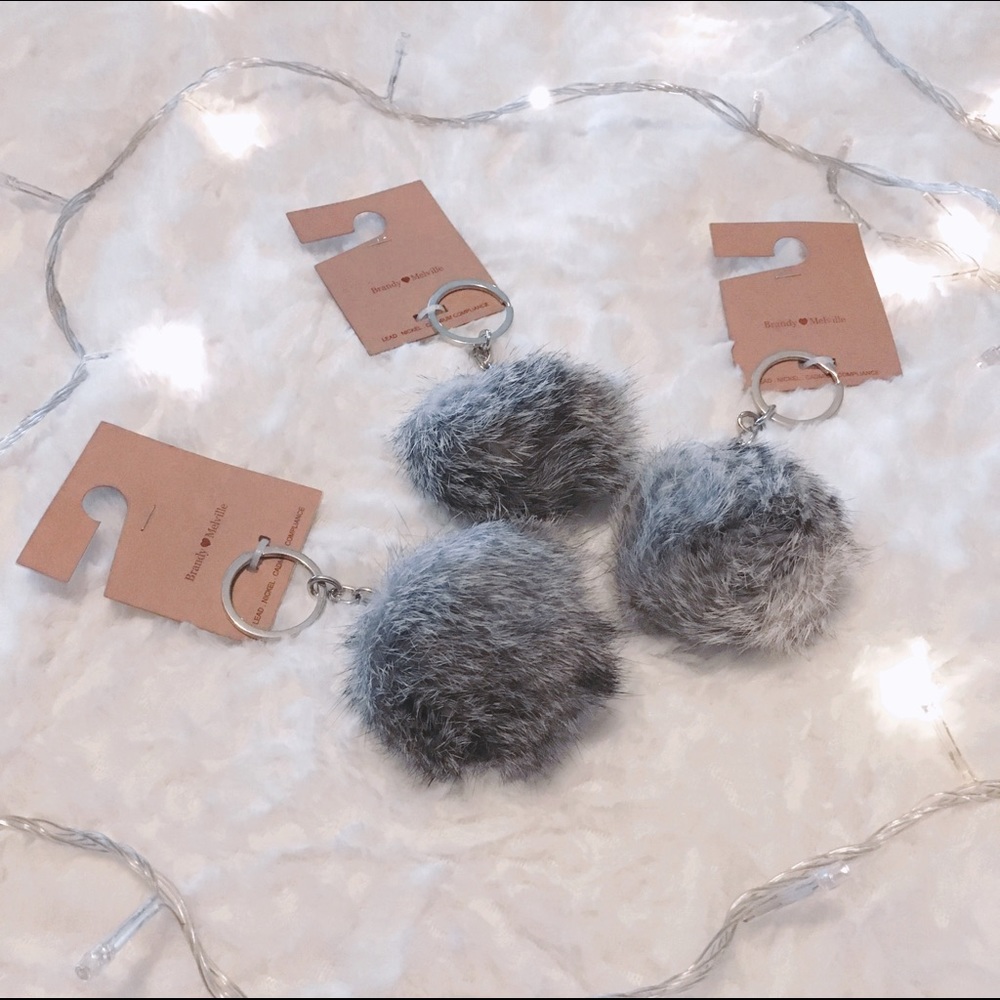 NWT Brandy Melville Pompons Keychains