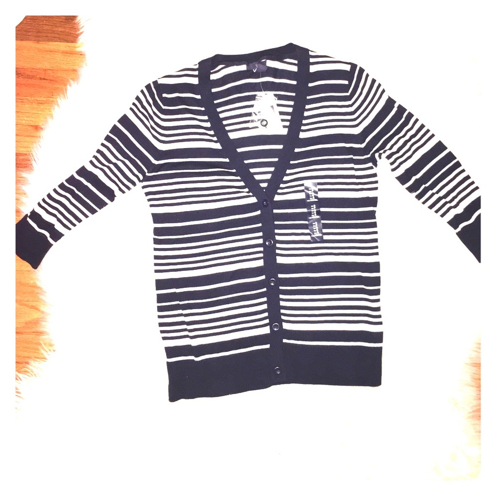 NWT GAP Navy and White Striped Cardigan