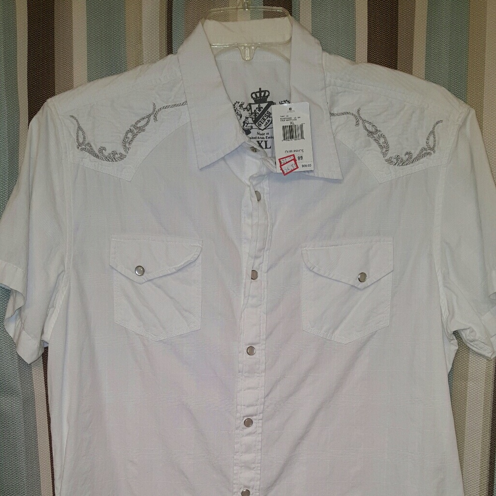 White Short Sleeve Guess Shirt