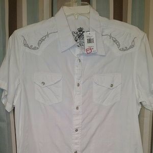 White Short Sleeve Guess Shirt