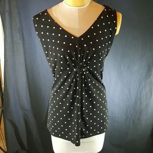 Large Polka Dot White House Black Market Blouse