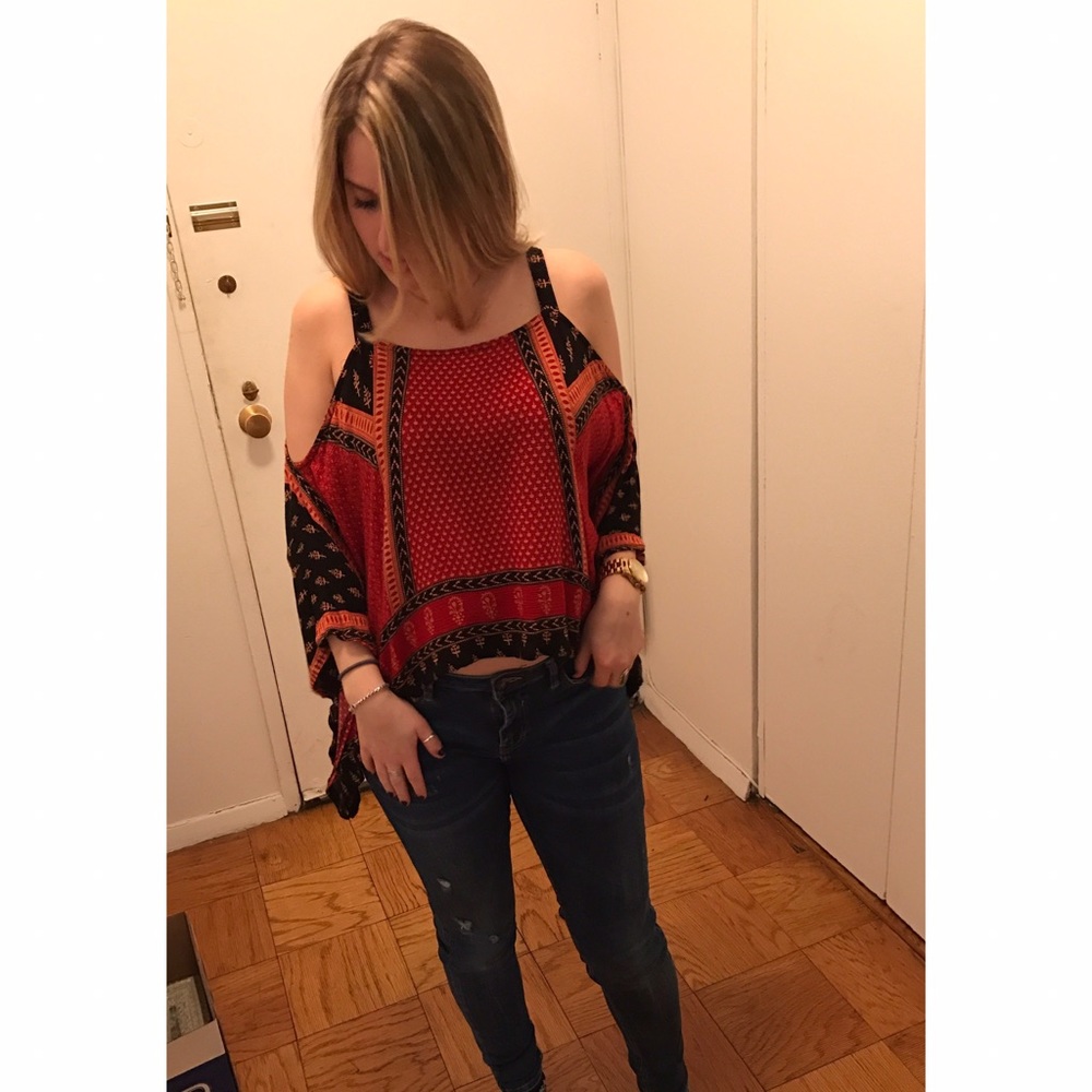 Tribal Off The Shoulder Flowey Tank