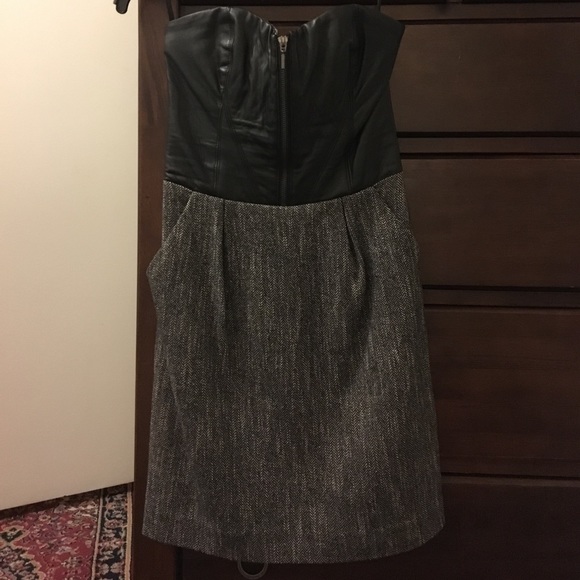 Bebe leather and tweed bustier dress - Picture 4 of 5