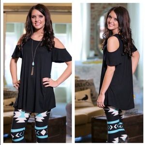 Black Cold Shoulder Top