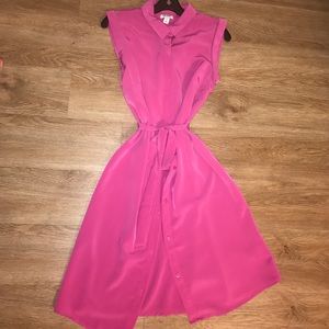 Pink Button Down Shirt Dress- New!