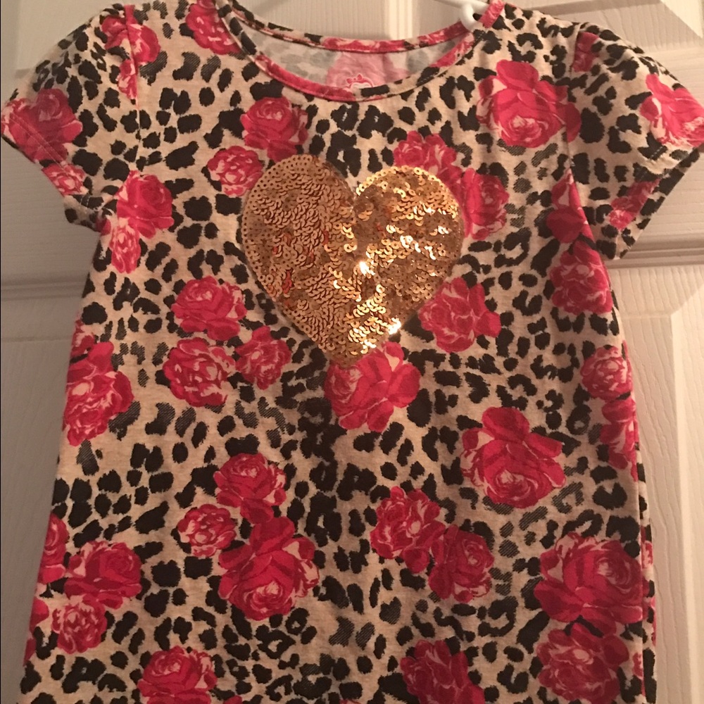Leopard print sequined shirt
