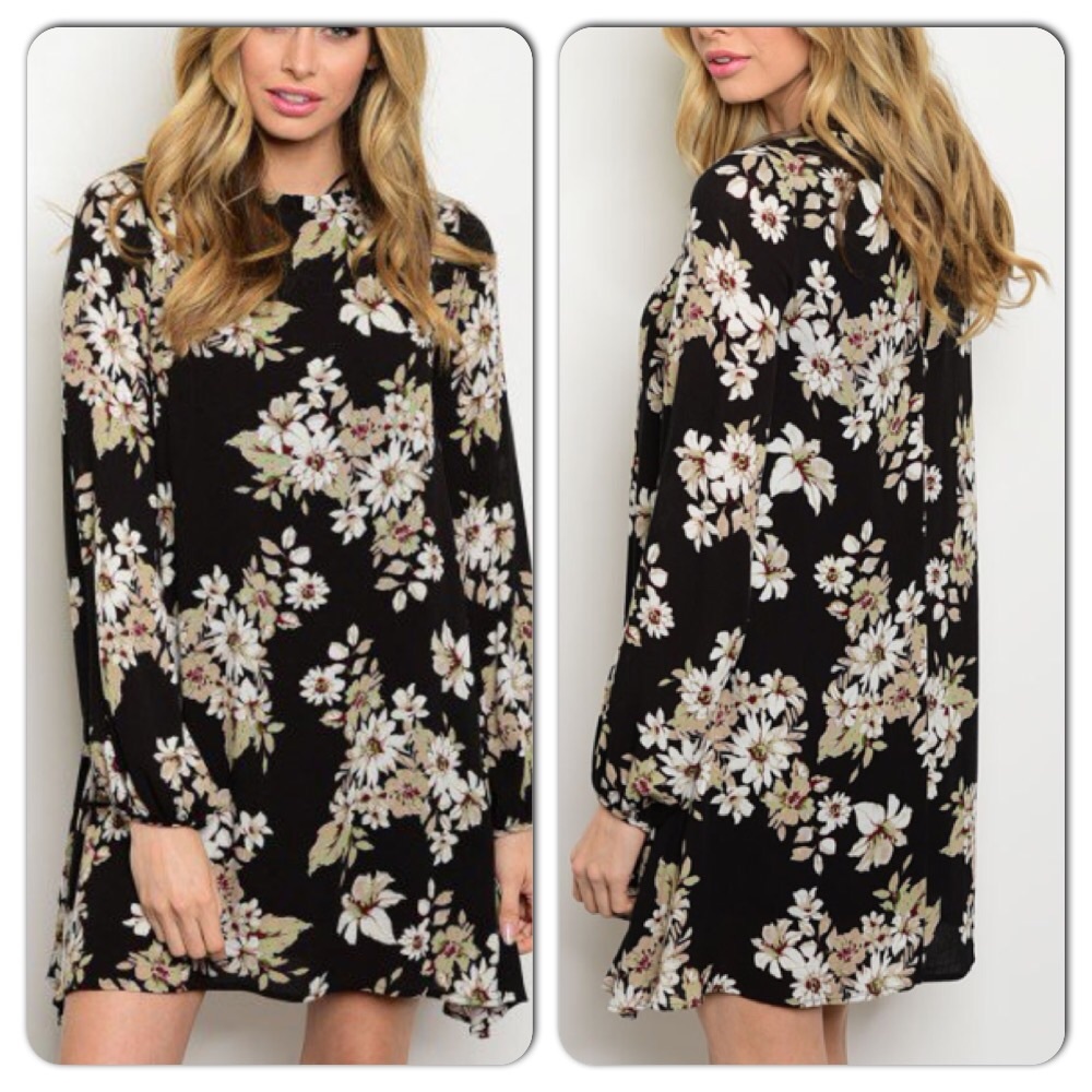 Long sleeve floral dress - Picture 1 of 2