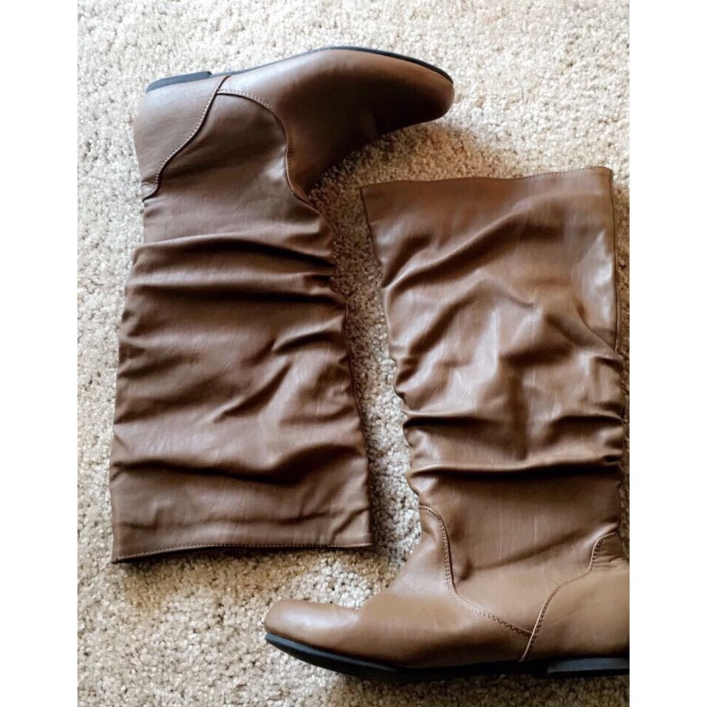 Light Brown Pleather Boots