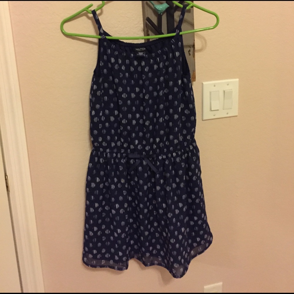 Nautica girls blue dress w/ dots