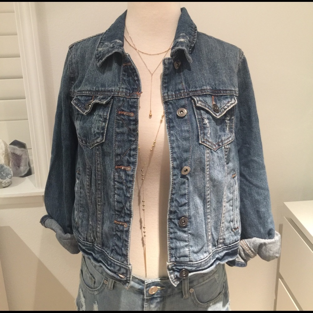 Forever 21 distressed denim jacket