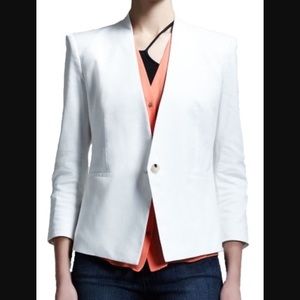 Helmut Lang Linen Slub Twill Jacket White Size 4