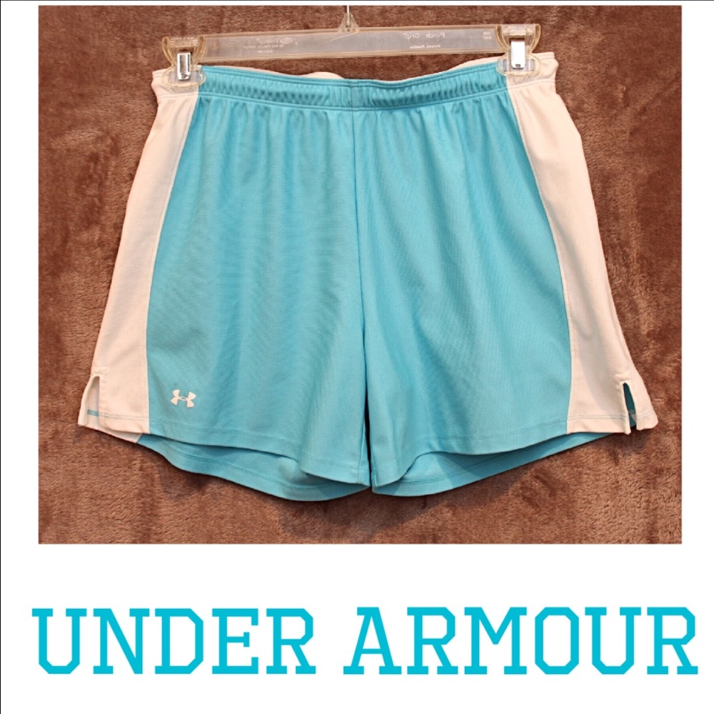Under armour turquoise running athletic shorts - Picture 2 of 2