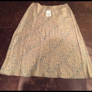 NWT J Crew blue and gold silk skirt