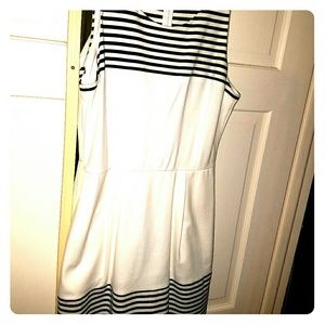 Madewell black and white stripes dress