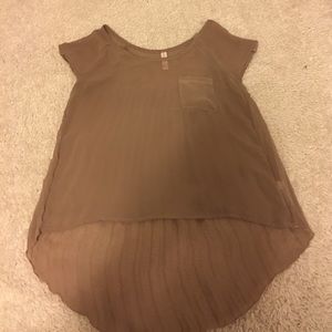 Xhilaration Brown Sheer Blouse