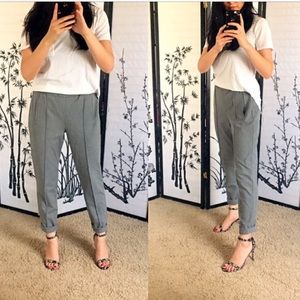 Zara TRF Straight Leg Grey Dress Pants