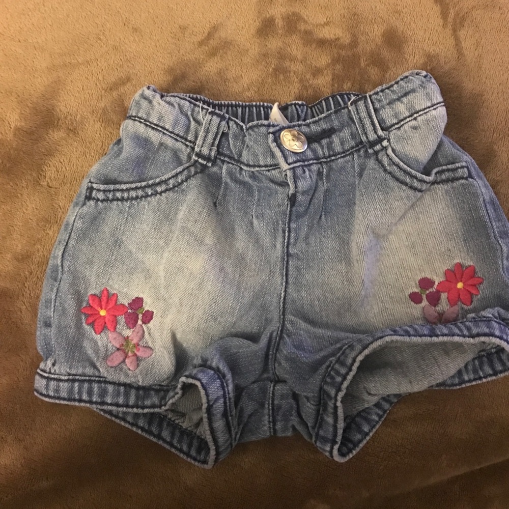 Floral jean shorts