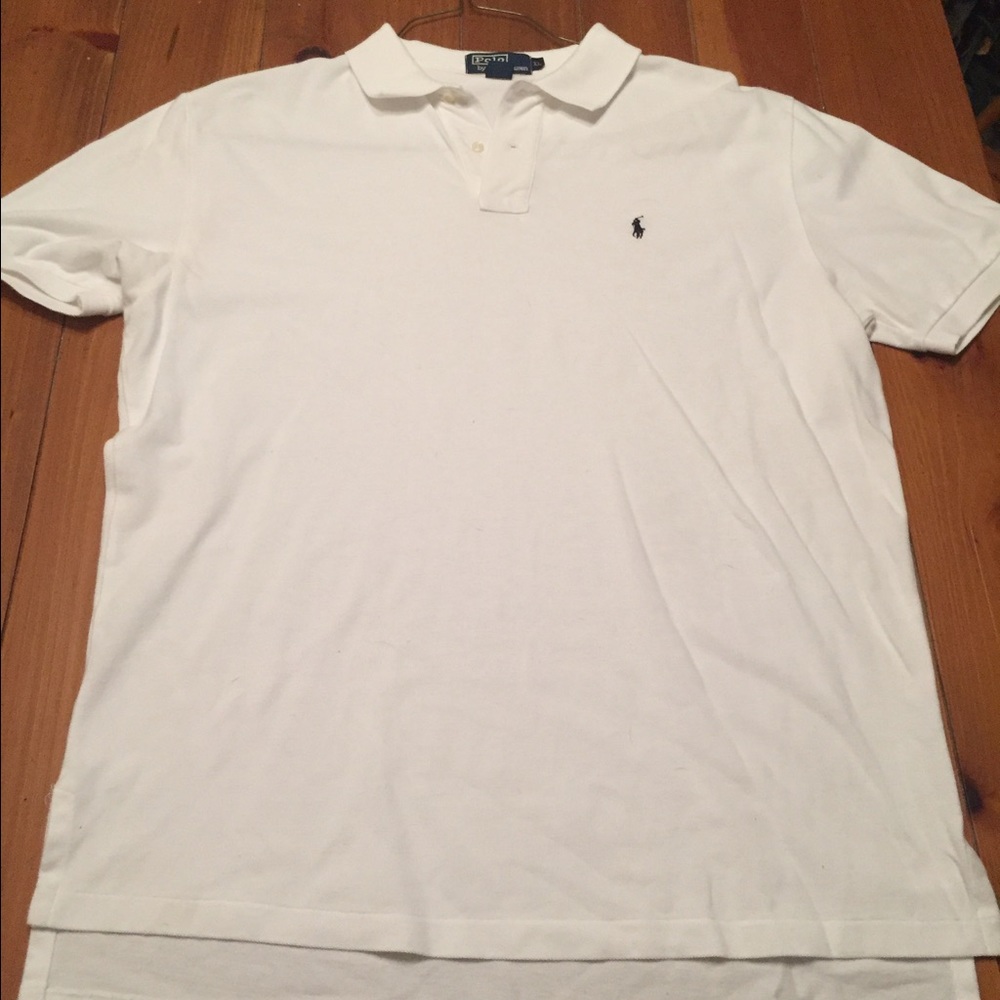 Men's white polo