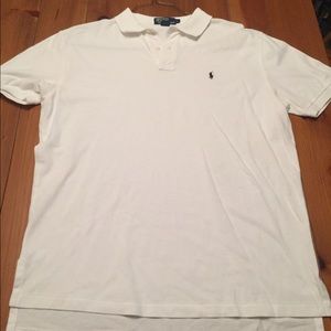 Men's white polo