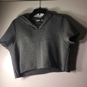 Gray workout crop hoodie