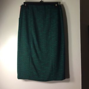 Green and black pencil skirt