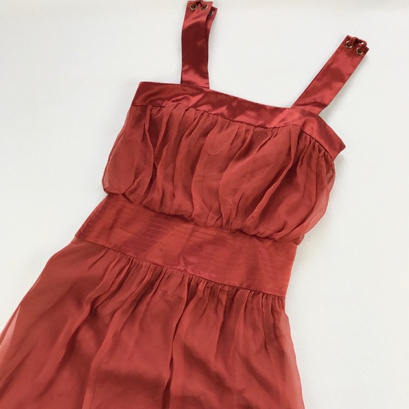 Laundry By Shelli Segal Silk Rust Color Dress NWT - Picture 2 of 8