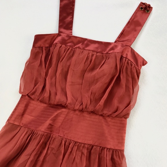 Laundry By Shelli Segal Silk Rust Color Dress NWT - Picture 4 of 8