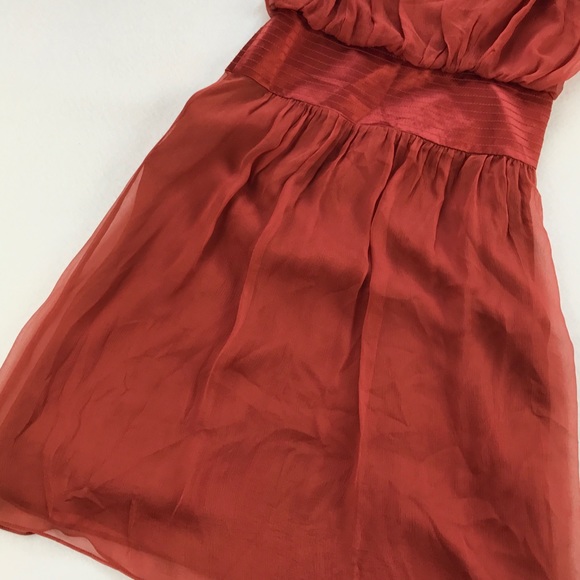 Laundry By Shelli Segal Silk Rust Color Dress NWT - Picture 5 of 8
