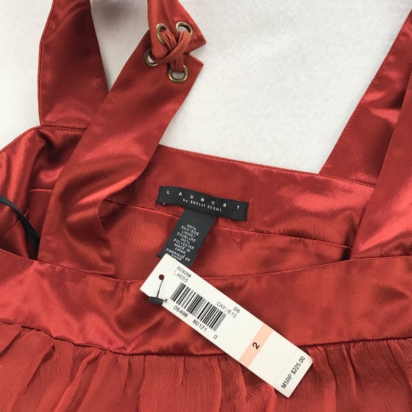 Laundry By Shelli Segal Silk Rust Color Dress NWT - Picture 7 of 8