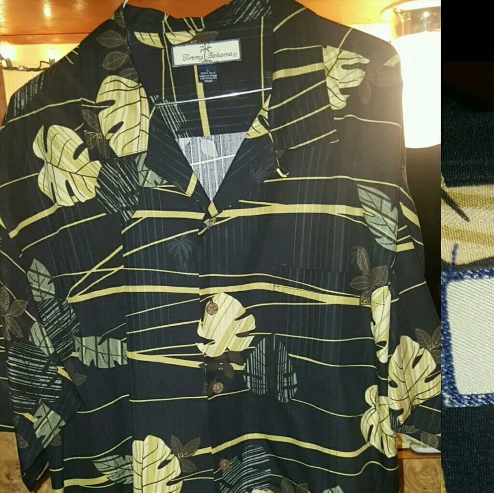 TOMMY BAHAMA HAWAIIAN SHORT SLEEVE SHIRT SILK