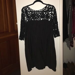 Lace top shift dress
