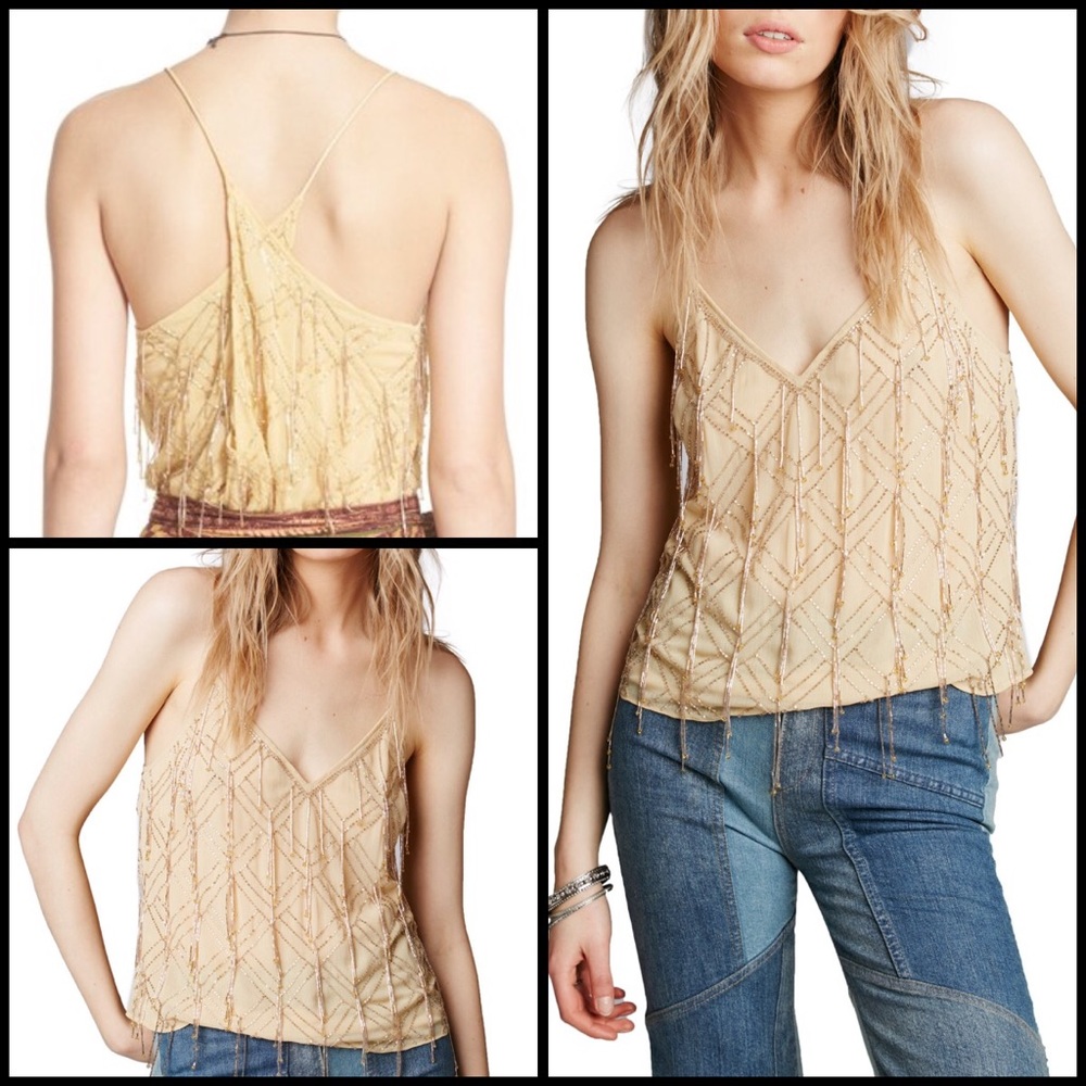 Gatsby Beaded Fringe V-Neck Camisole