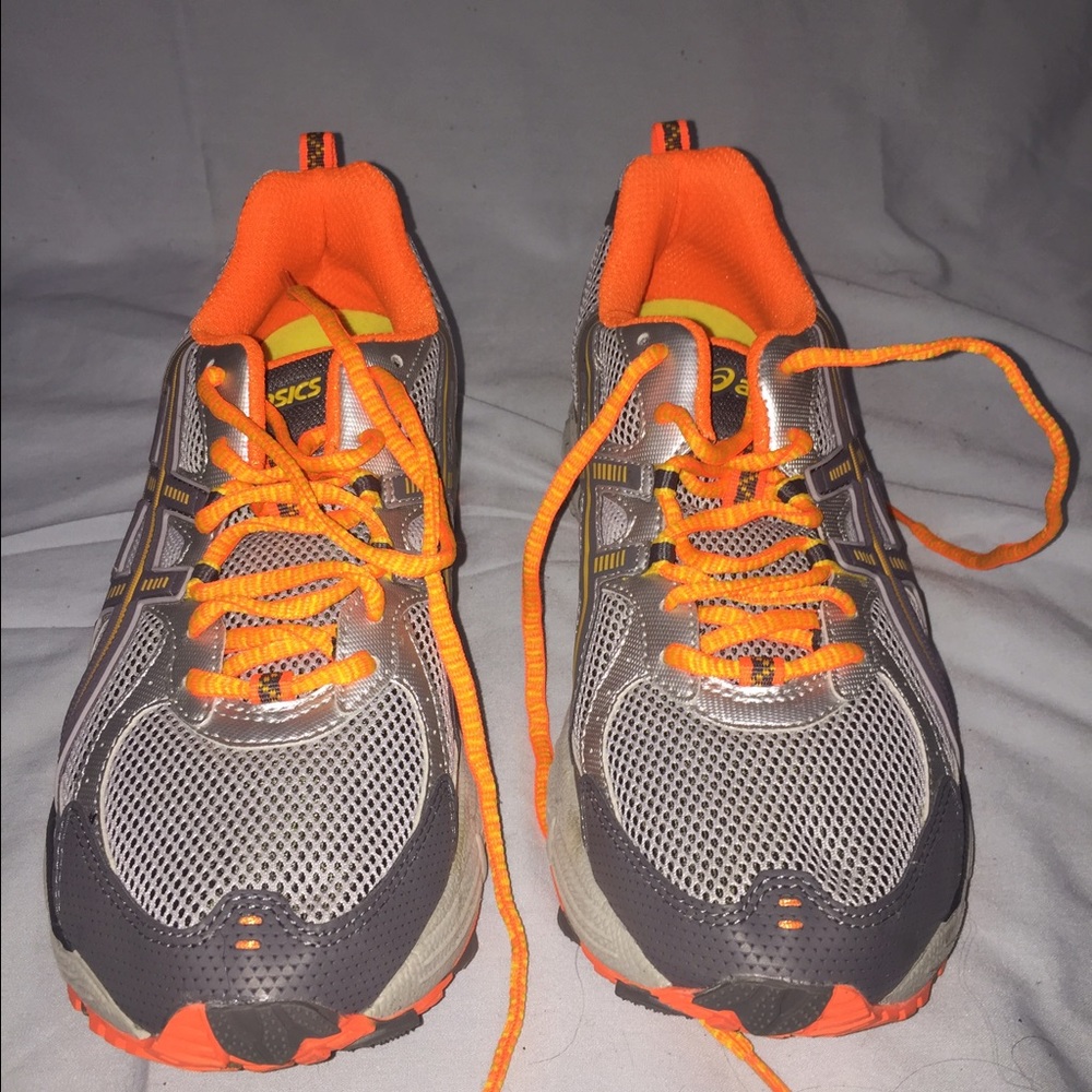 Asics Orange and Grey Running Shoes